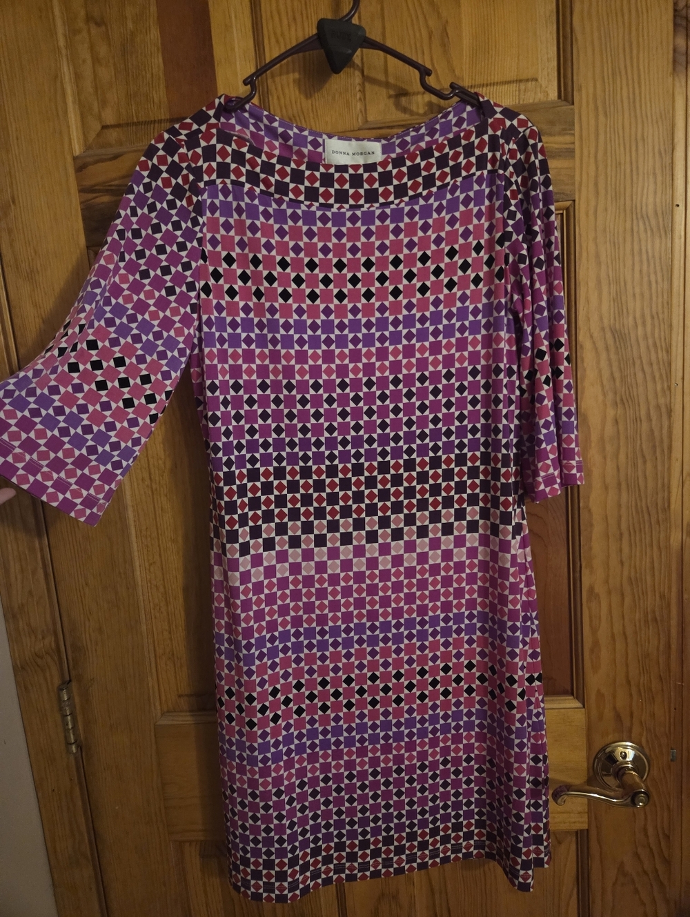 Donna Morgan Purple Patterned Women's Shift Dress